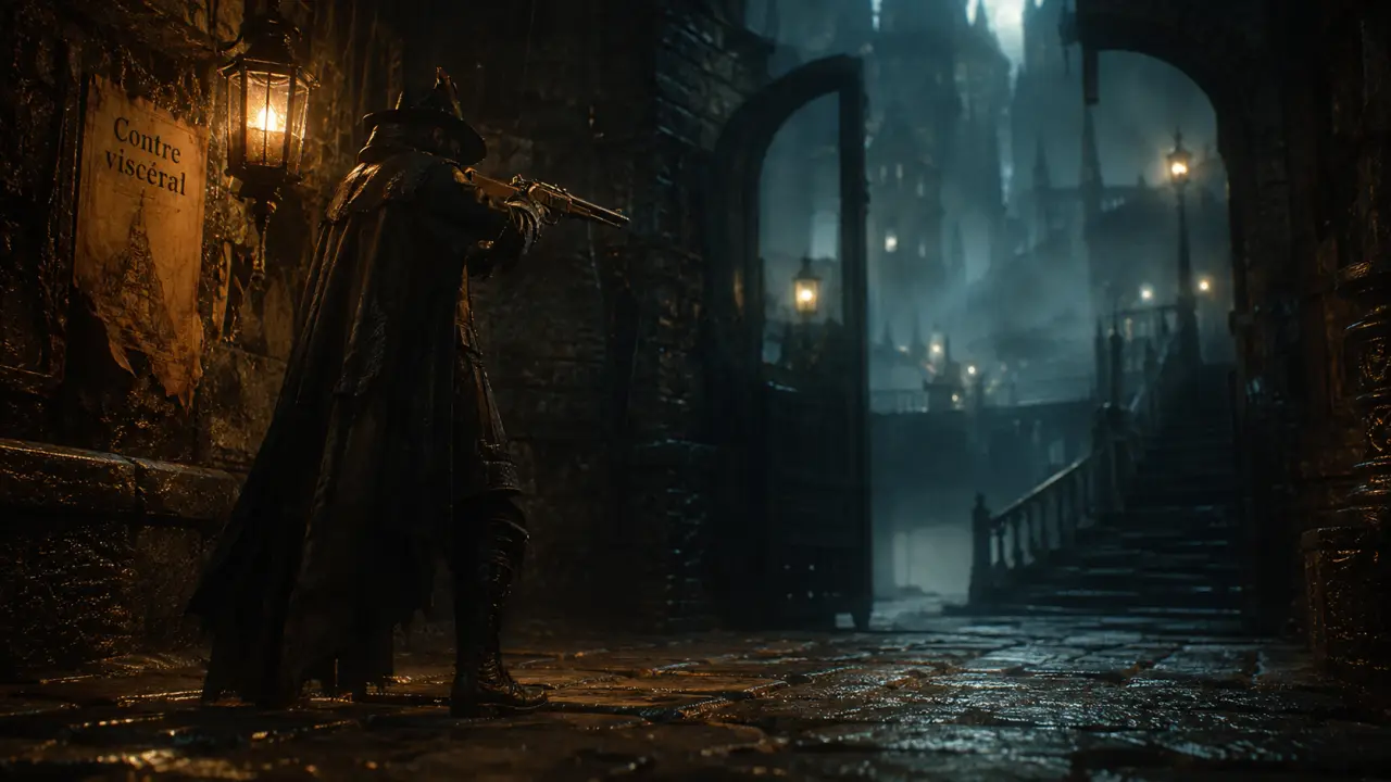 Soluces Bloodborne : rue sombre de Yharnam, raccourcis et pont brumeux