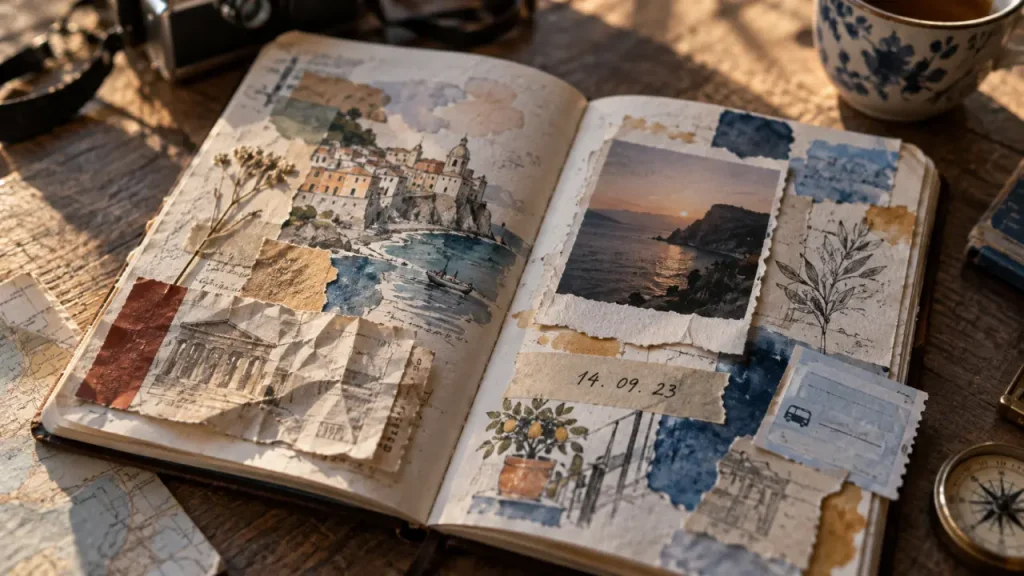 7 idées de pages pour un carnet de voyage qui garde les détours