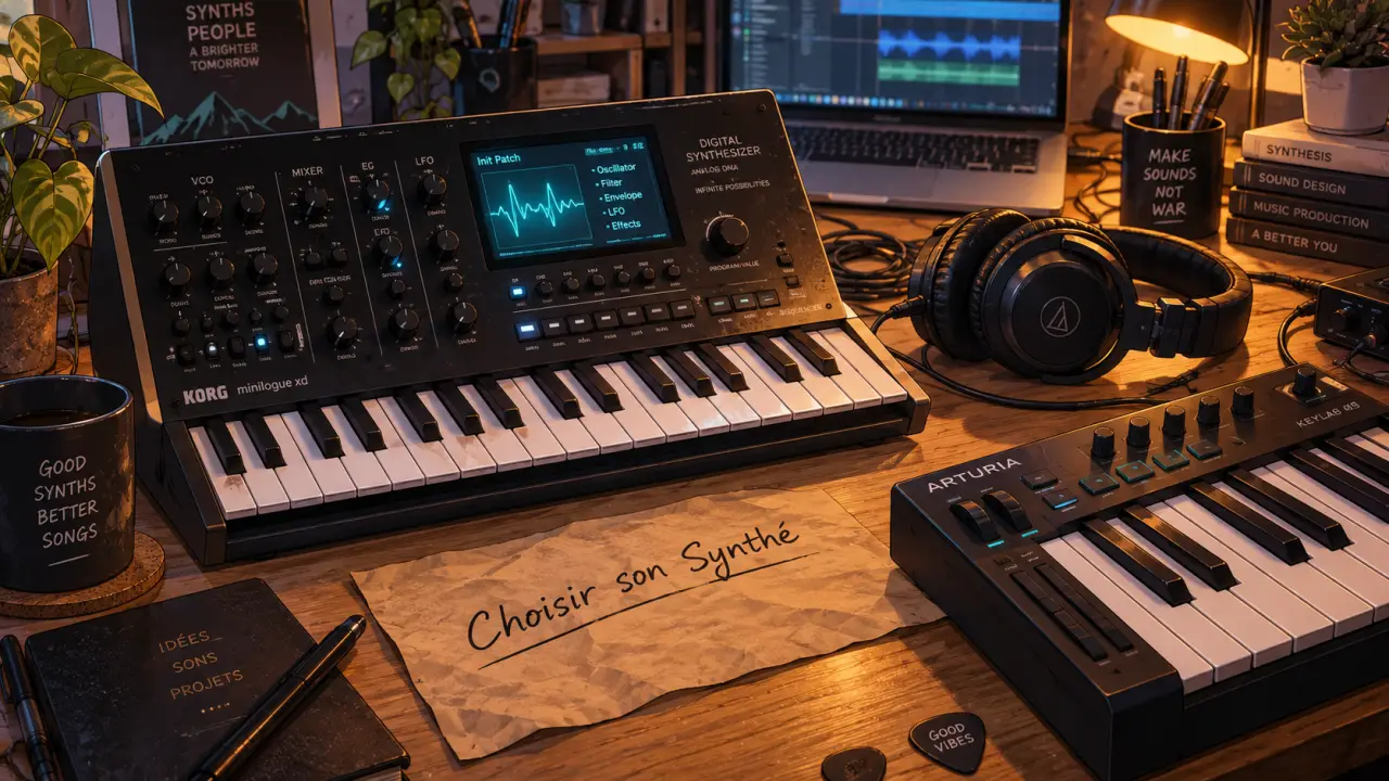 Synthétiseur débutant pour choisir : synthé, casque et clavier MIDI