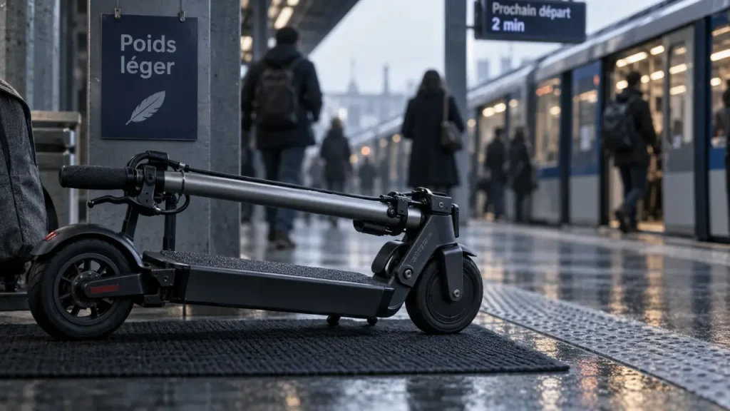 Une trottinette électrique légère facilite les trajets multimodaux, avec quelques compromis à prévoir